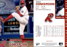 Alex Concepcion 2009 MultiAd Reading Phillies SGA #11 Card *AutographDen*