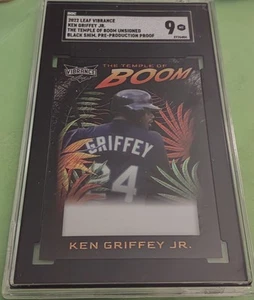 2022 Ken Griffey Jr Leaf Vibrance Temple Of Boom Black Shimmer PROOF (1/1) SGC 9 - Bild 1 von 2