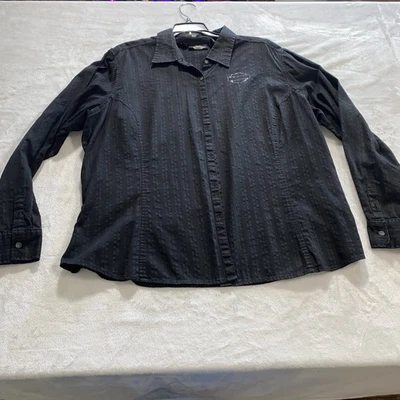 Harley Davidson размер 2W женщин черный со стразами Eagle кнопка спереди рубашка см. диаграмму - Изображение 1 из 4