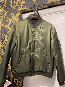 Coach MA-1 Bomber Nylon Jacket Green Size Medium Duck Down - Picture 1 of 10