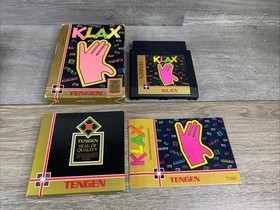 Vintage 1990 Nintendo NES Tengen KLAX Complete Game + Sleeve + Original Box