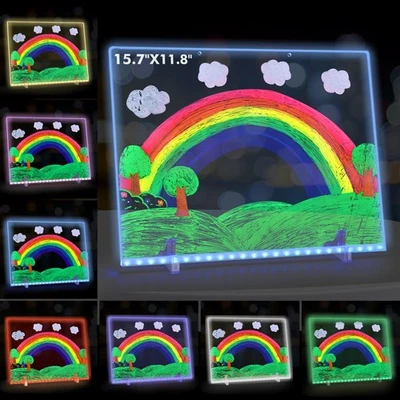 A prancheta Doodle Glow é uma prancheta de LED, 15,7 X 11,8 4 modos e 7 cores... - Imagem 1 de 4