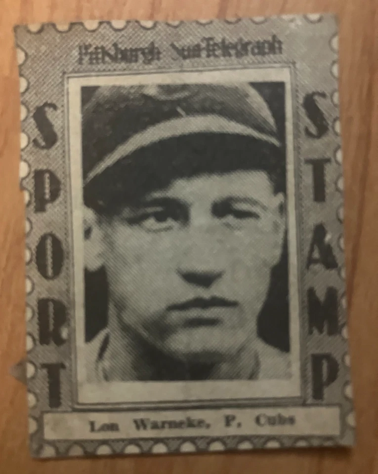 CHICAGO CUBS: 1936 Pittsburgh Sun-Telegraph Sport Stamp Lon Warneke - Image 1 of 1