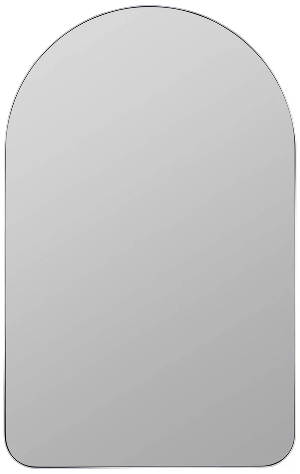 Espejo de pared Gerrard de metal plateado brillante de 24" x 38" con arco superior Foto 1 de 1