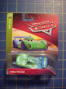 DISNEY PIXAR CARS CARLA VELOSO! WGP SERIES! WORLD GRAN PRIX RACER!  NIP - Picture 1 of 3