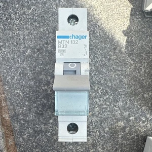 Hager MTN 132 MTN132 B32 32 Amp Single Pole MCB 6Ka Breaker Fuse *Free Delivery* - Picture 1 of 4