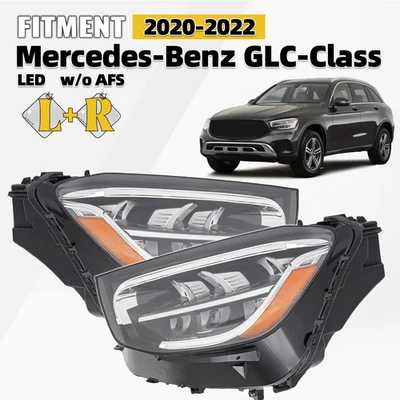 For 2020 2021 2022 Mercedes-Benz GLC-Class LED Headlight Non-AFS Left+Right Pair - Image 1 of 4