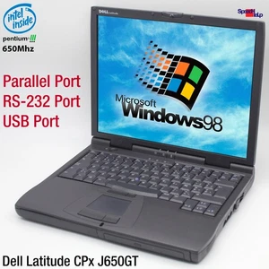 DELL LATITUDE CPx J650GT NOTEBOOK LAPTOP WINDOWS 98 LPT COM PORT ALTE SPIELE - Bild 1 von 9