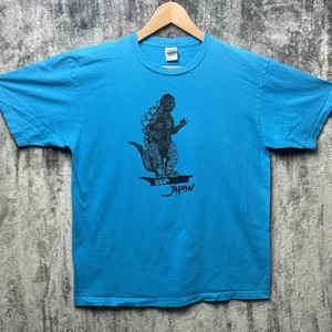 Vintage 90er Godzilla Japan Gr. XL T-Shirt Print Stern Baumwolle blau türkis - Bild 1 von 5