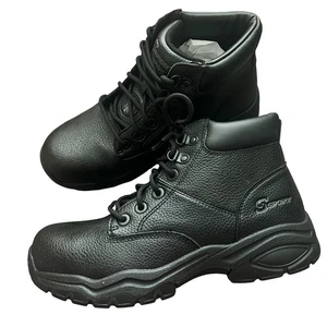 S Sport by SKECHERS Men's Elton Steel Toe Leather Work Boots Black 8 - Picture 1 of 6