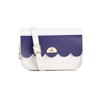Cambridge Satchel company CLOUD BAG leather crossbody bag blue white - Image 1 of 4