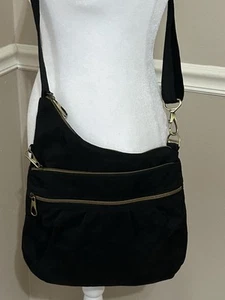 TRAVELON Crossbody Purse Black Travel Bag RFID Theft Slash Protection Straps - Picture 1 of 8