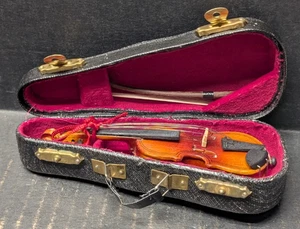 Vintage Miniature Violin And Bow with Case 6” - Picture 1 of 5