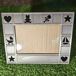 HB Group Engravable Silver & Black Velvet Kids Picture Frame 1997 5" x 3" - Picture 1 of 4