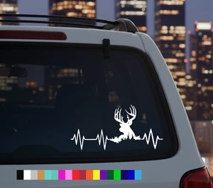 9" Deer Heartbeat Buck Hunting Decal Sticker Hunter Pulse Vinyl Car Truck Window - Picture 1 of 4