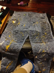 Denim Waffle Braid Art Jeans Paint Splatter Distressed Jeans Gr. 42 - Bild 1 von 11