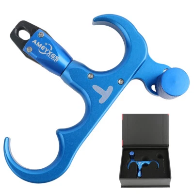 Archery Bow Release Aids 3 Finger Thumb Trigger 360° Compound Hunting Grip RH LH - Image 1 of 4