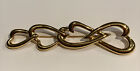 Vintage Signed Monet Intertwined Gold Tone Heart Brooch