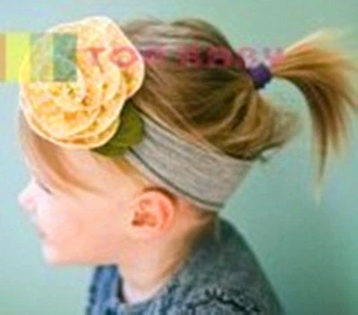 Baby kids Girls Toddlers Yellow flower cotton Stretch headband hair head band  - image 1 of 4