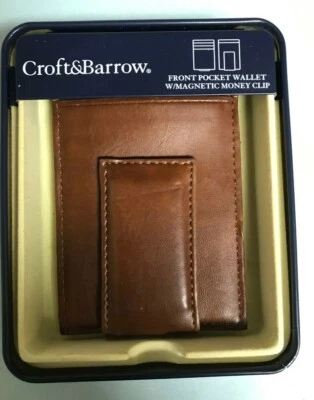 Cartera Croft & Barrow Hombre Bolsillo Frontal Marrón NUEVA Ret $28.00 Foto 1 de 4