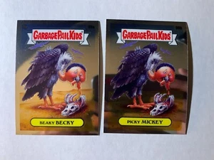 BEAKY BECKY / PICKY MICKEY #99 A & B 2020 Chrome Garbage Pail Kids GPK - Picture 1 of 1
