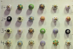 24 Pc Ceramic Knob Multicolored Drawer Handle Door Halloween Gifts - Picture 1 of 7