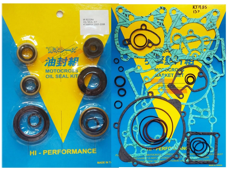 KTM85 KTM 85 SX 2013 - 2017 Full Complete Gasket Kit & Engine Oil Seal Kit TC85 - Image 1 of 1