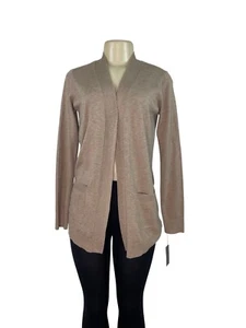 Karen Scott Womens Open-Front Cardigan Sweater Tan Long Sleeve Size XS - New - Picture 1 of 9