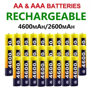 AA AAA Rechargeable Batteries Lithium NI-MH Battery 2600mAh 4600mAh 1.2V - Picture 1 of 26