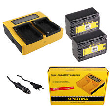 2x Batteria Patona + caricabatteria rapido DUAL LCD per Panasonic HDC-SD90K