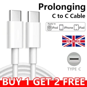 USB C To USB C Fast Charger Cable Dual Type C Charging Data Sync USB Cable Lead - Picture 1 of 17