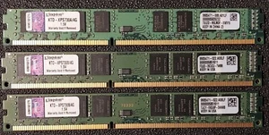 Lot of 3 Kingston 4GB DDR3 1.5V 240-pin Low Profile Desktop Memory - Picture 1 of 2