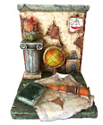 Décoration résine Diorama scène miniature Explorateur mappemonde longue-vue