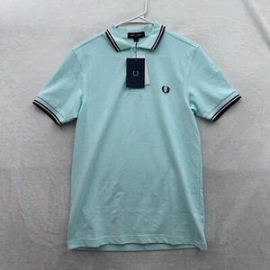 Fred Perry Polo Shirt Mens S Blue Twin Tipped Preppy Mesh Knit Casual - Picture 1 of 8