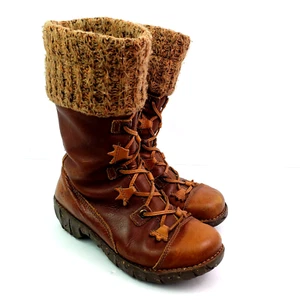 El Naturalista Womens Size 37 US 6.5-7 Brown Leather Calf High Warm Boots - Picture 1 of 15