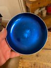 Vintage Mid-Century Blue Anodised Aluminium / Enamel Round Plate / Dish ? Olden