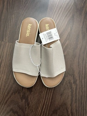 Sandalias sin cordones Kensie Ellie de punto blanco roto para mujer talla 6 NUEVAS sin caja Foto 1 de 4