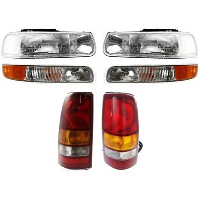 Tail Light Kit For 1999-2002 Chevrolet Silverado 1500 2500 LH RH Amber Clear Red - Image 1 of 4