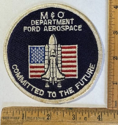 Vintage Ford Aerospace M & O Department Embroidered Patch NASA Space Shuttle - Image 1 of 2