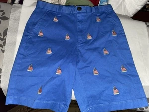 Vineyard Vines Boys sz 10 American Flag Sail Boat Blue Breaker Shorts USA - Picture 1 of 5