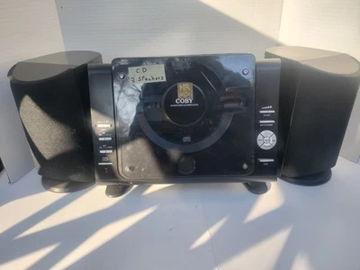 Sistema estéreo CD COBY CX-CD377 20W AUX AM/FM LCD montable en pared funcionando *LEER Foto 1 de 4