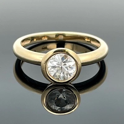 RING GR. 17 (CA. 53) 375/-GELBGOLD MIT ZIRKON  FACETTENREICH SCHMUCKJAGD - Bild 1 von 3