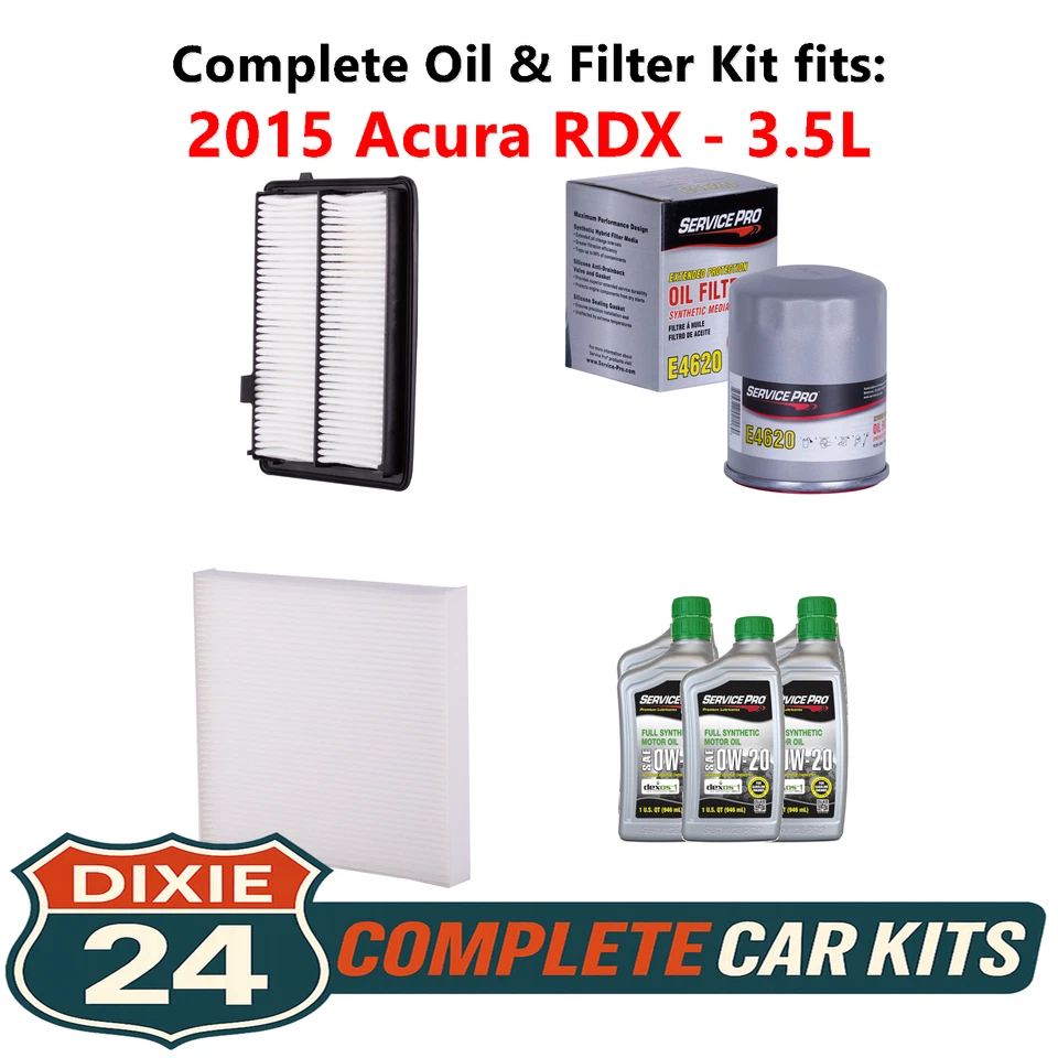 2015 Acura RDX 3.5L Complete Cabin, Air & Oil Filter Kit (0W-20) - Image 1 of 4