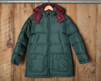 Vintage LANDS' END Green & Maroon Reversible Goose Down Puffer Jacket Sz. PS - Image 1 of 4