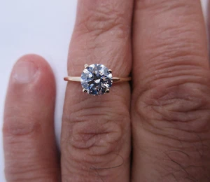 IGI CERTIFED 14K Gold Engagement Ring Center Lab Grown Diamond=1.23 Carat D-VS1 - Picture 1 of 13