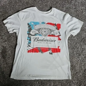 Budweiser King Of Beers White Size XL Short Sleeve Beer/Alcahol Tee - Picture 1 of 8