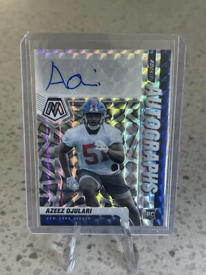 2021 Panini Mosaic AZEEZ OJULARI Rookie Auto Base Silver Mosaic Prizm Giants - Image 1 of 2