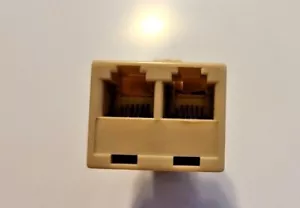 Telephone RJ-11 Duplex Jack Adapter 6P4C - Picture 1 of 2