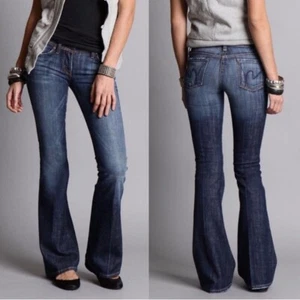 Pantalones de mezclilla para mujer Citizens of Humanity azul lila cintura baja acampanados corte bota talla 31 - Imagen 1 de 14