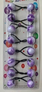 Purple and White Tie-Dye 18mm Ponytail Holder, Hair Tie, Ballies/Knockers - Picture 1 of 1